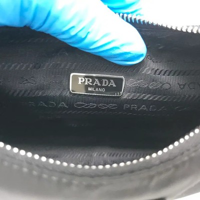 Prada Re-Edition 2005 Nylon Totesito Hobo Bag Black 22x18x7cm Pre-Owned