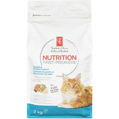 President's Choice Nutrition First Weight & Hairball Control Cat Food, Chicken, 