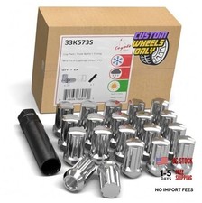20 Pcs M14 x 2 14 x 2 Thread Short Truck 1.50" Long Spline Lug Nuts Chrome 7