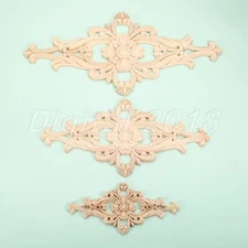 Classical Unpainted Wood Carving Decal Cabinet Window Craft Door Onlay Applique