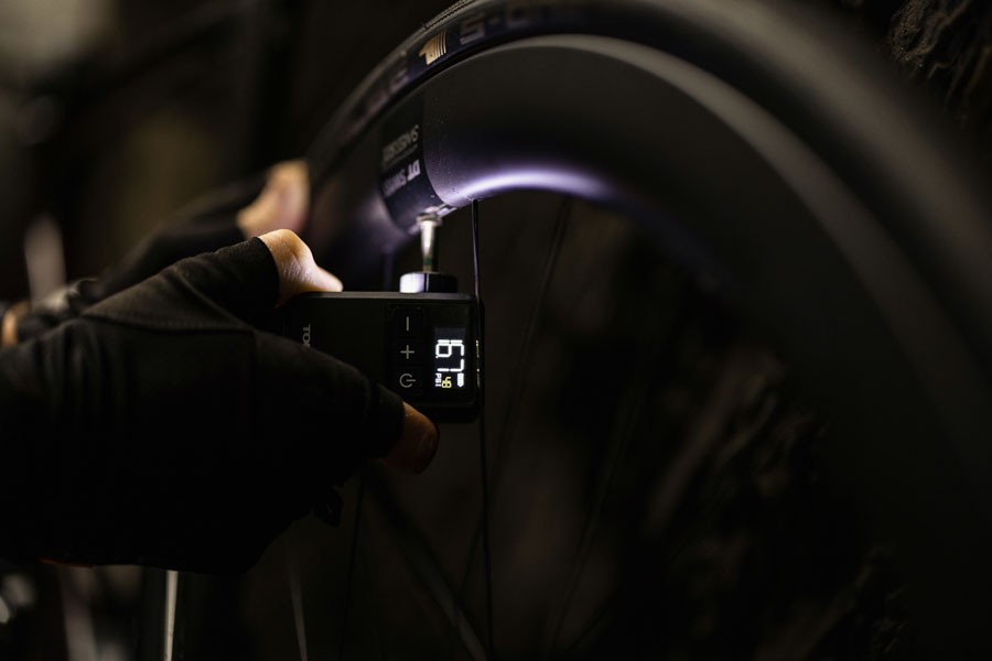 Topeak E-Booster Digital Mini Compressor - Ultra-Compact Bike Air Pump with