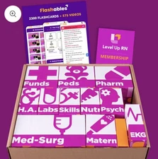 Level Up RN Ultimate Nursing School Survival Kit Flashcards Sealed Open Box