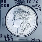 1878 REV 79 BU GEM MORGAN SILVER DOLLAR UNC MS+++ U.S. MINT RARE KEY COIN 9954
