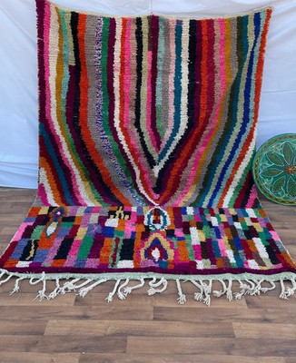 Handmade Moroccan Rug: Abstract Multicolored Berber Carpet