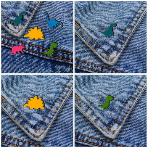 5 Piezas Broche de Dinosaurio Pin Decoraciones Moda Joyería para Mujer Ropa Disfraz - Imagen 6 de 12