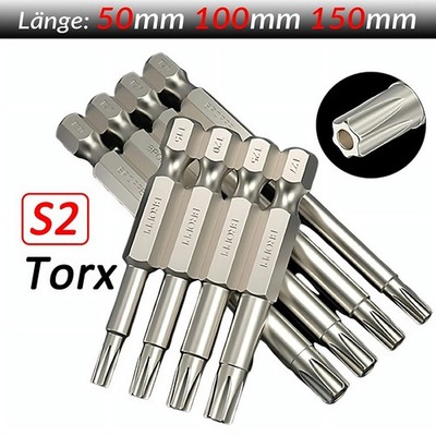 Magnetisch Torx Bit Set T5-T40 50-150mm Lang mit Stirnloch Schraubendreher Satz