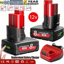 For Milwaukee For M12 12v LITHIUM Replacement Battery with LED Indicator/Charger