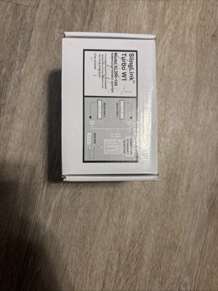 Homeplug-Ethernet Adapter SlingLink Turbo W1 Model SL300-100 57089 Open Box - Image 2 of 4