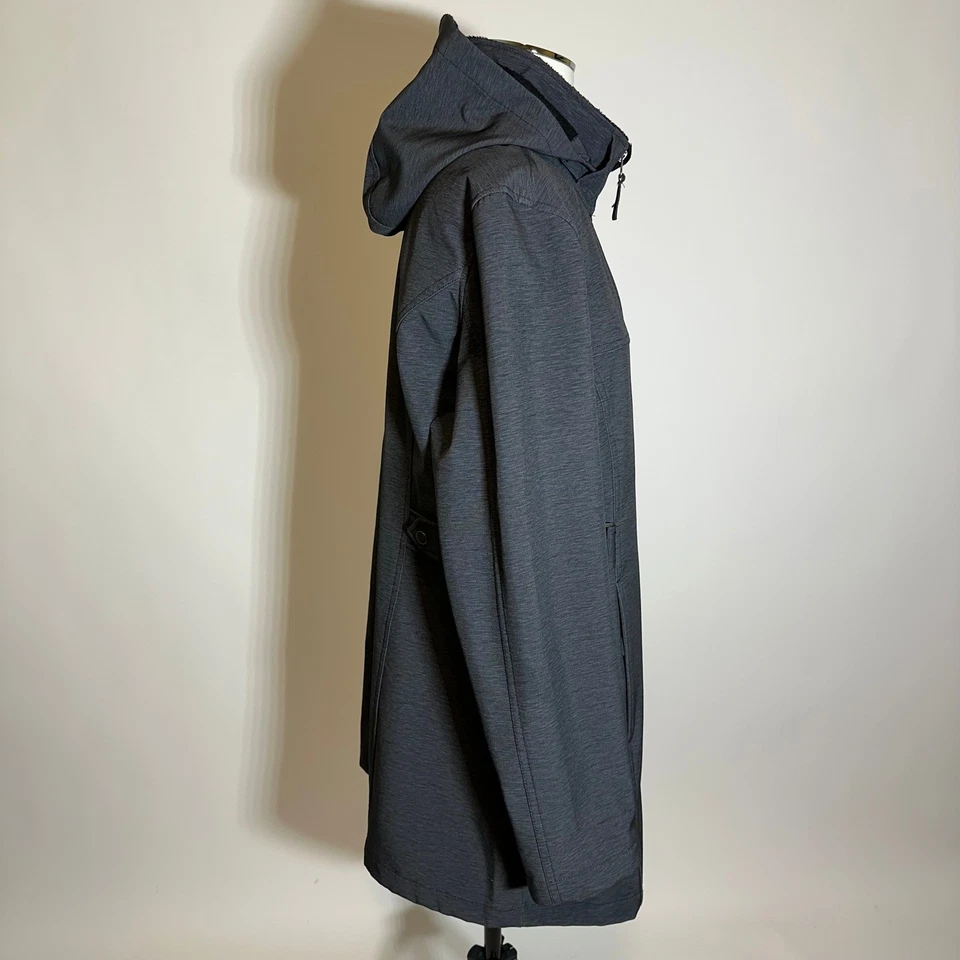 Jaqueta feminina Free Country Softshell tamanho XL forrada de pele sintética com capuz cinza carvão - Imagem 3 de 4