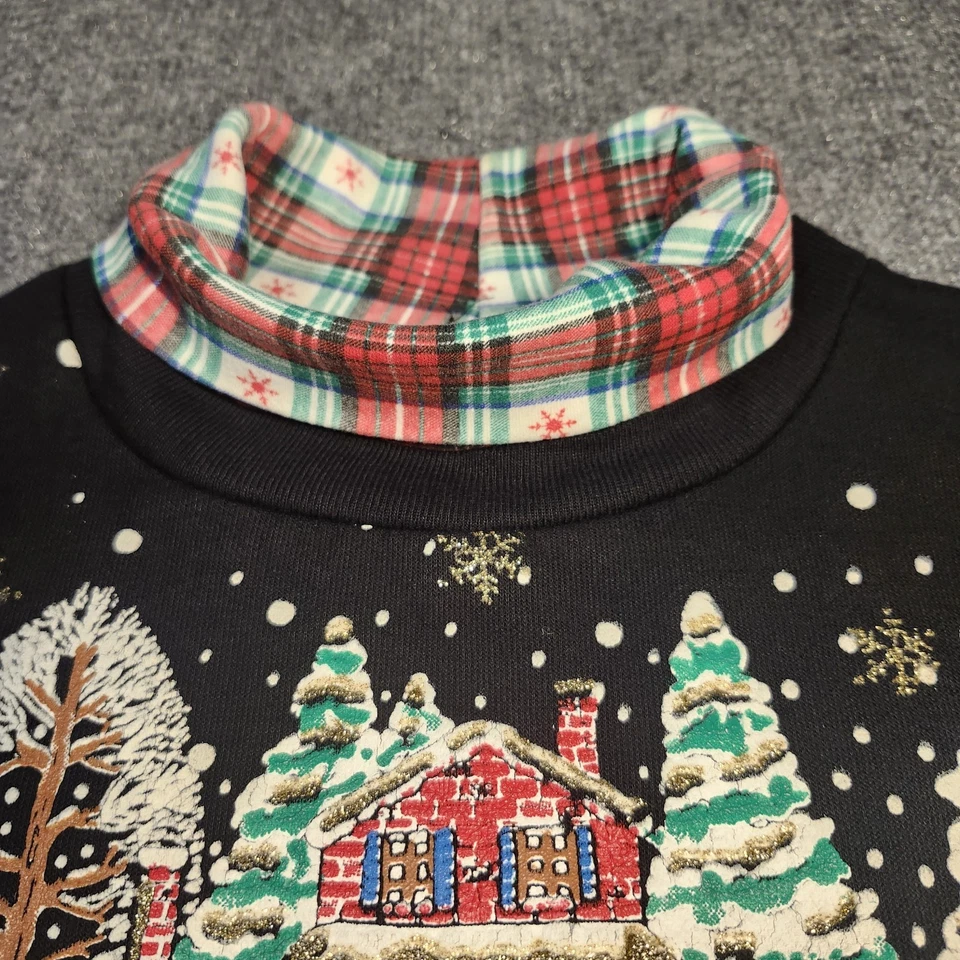 Suéter Vintage Mujer L/XL Oso de Peluche Negro Vacaciones Abuela Cascanueces 1994 Foto 4 de 4