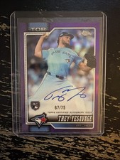 Trey Yesavage Chrome 2026 Purple Blue /75 Auto