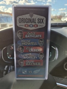 Limited Edition Original 6 NY Rangers Commemorative Ticket In Plastic Holder