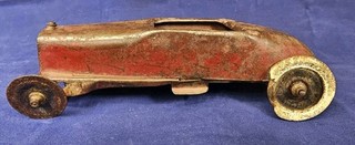 Vintage Antique Pressed Tin/Litho Mechanical Roadster Car (As Is Restoration)