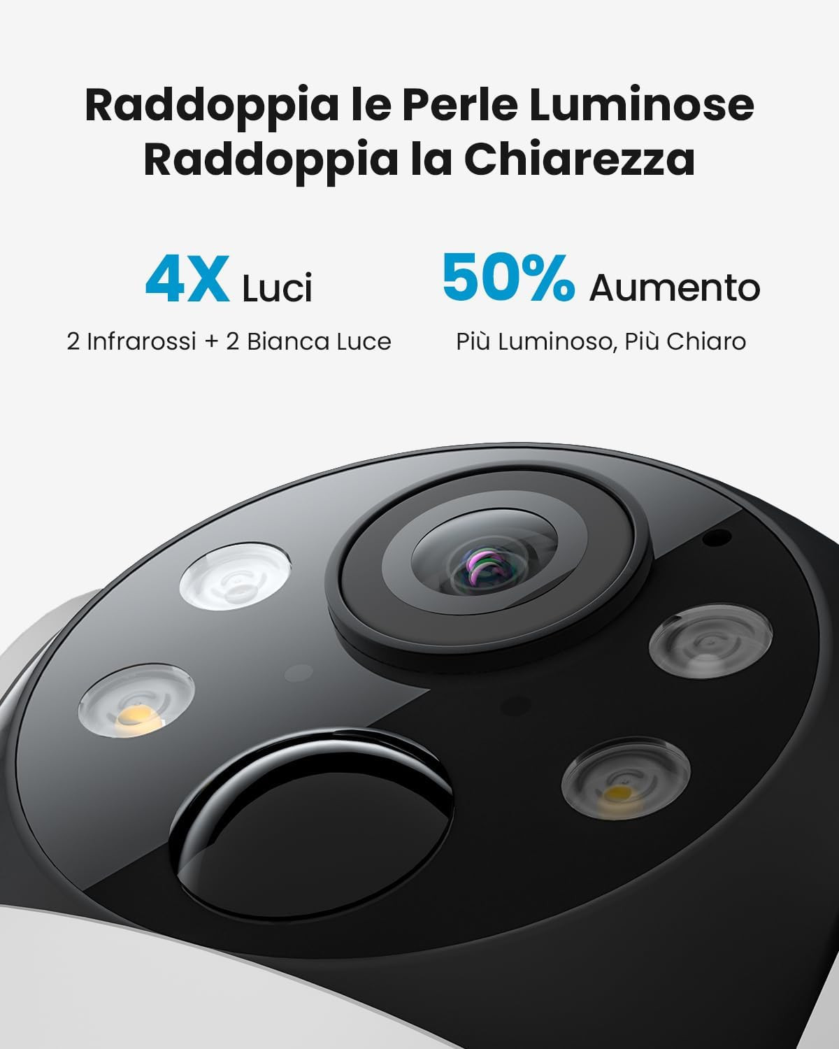 2K Telecamera Wi-Fi Esterno Senza Fili a Batteria, 360° PTZ Videocamera Sorvegli - 2