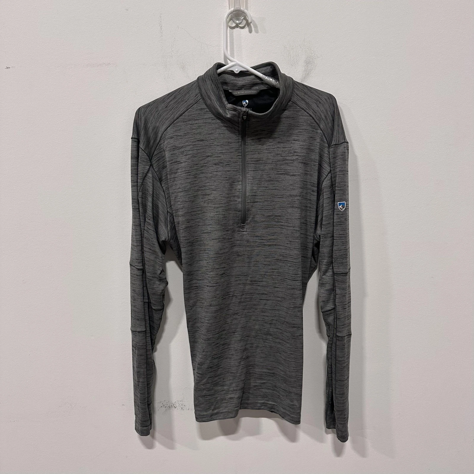 Kuhl 1/4 Zip Pullover Mens 2XL Gray Long Sleeve Mock Neck Hiking Top Lightweight