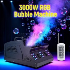 PAIDUN 3000W LED RGB Smoke Fog Machine Bubble Blower Maker DMX Remote Control