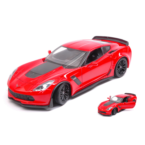 Chevrolet Corvette Z06 2017 Red 1:24 Welly Auto Stradali -D- Neues Modell-image