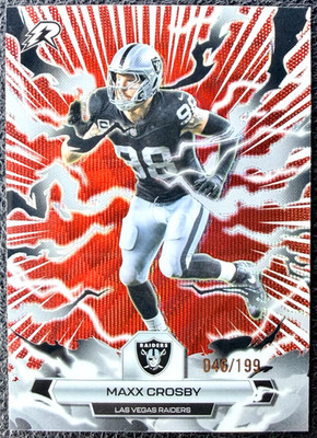 2025 Topps Resurgence Maxx Crosby Crimson Surge Refractor /199 #53 Raiders