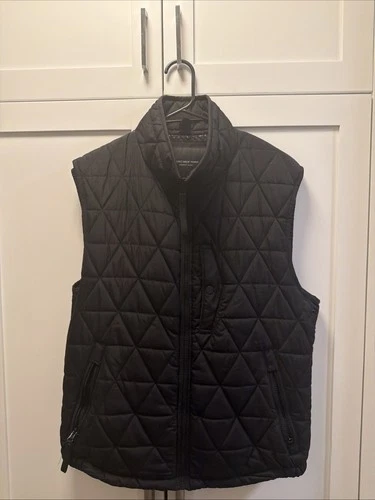 Marc New York Andrew Marc Men's Navy Quilted Full Zip Vest Zipped Pockets M video thumbnail