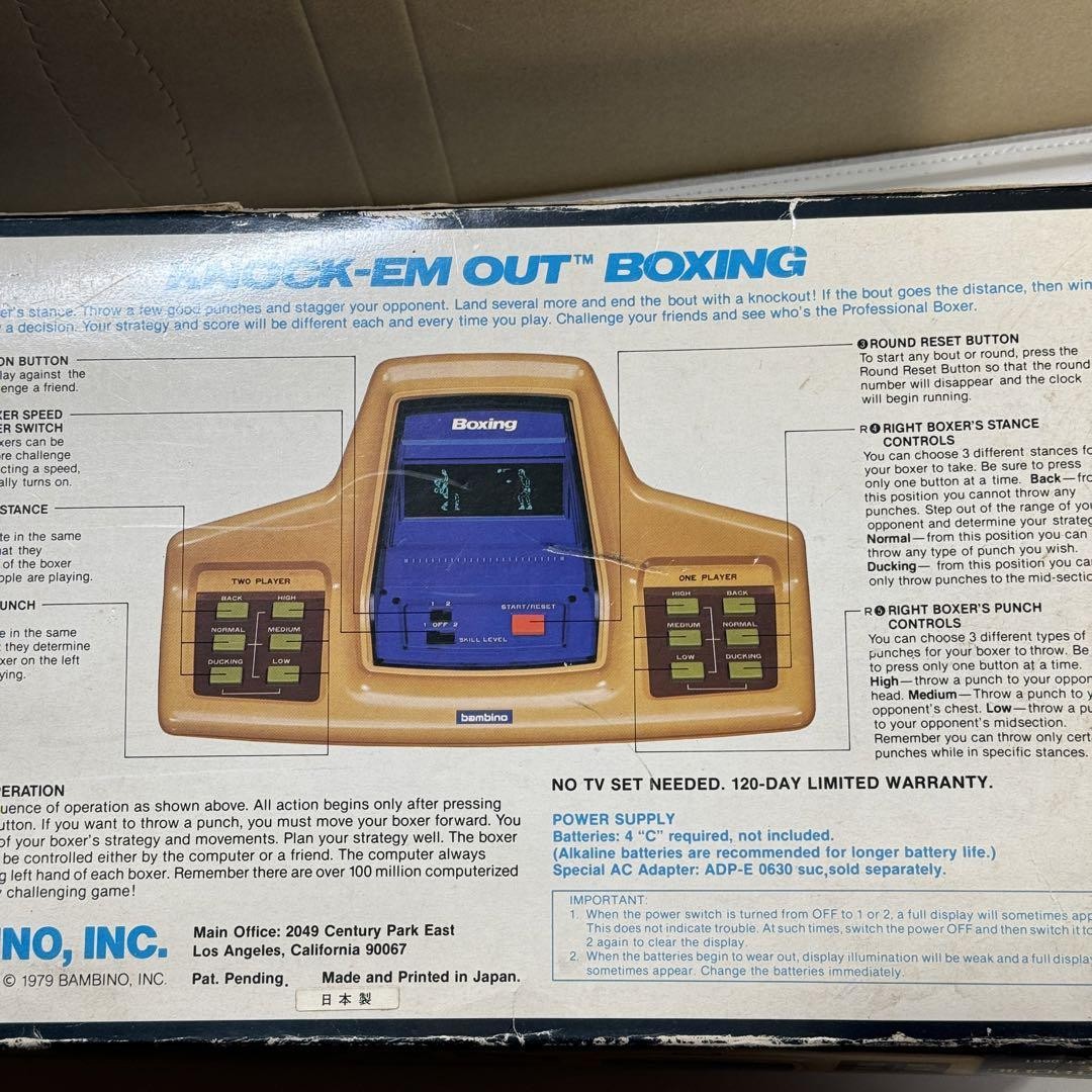 LSIゲーム バンビーノ Boxing KNOCK-EM OUT デッドストック Bambino Boxing KNOCK-EM OUT lsi vintage game used boxed work