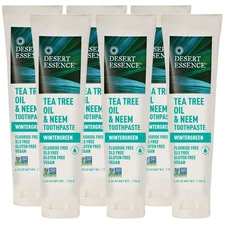 Desert Essence Tea Tree Oil & Neem Toothpaste - 6.25 Oz - Pack of 6 - Refreshing