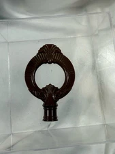 Vintage Plastic Brown Lamp Finial With Scroll Detail