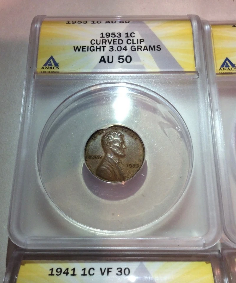 Valuable Old Mint Error Coins ANACS Collection- Grease, Mistruck & Underweight - Image 4 of 4