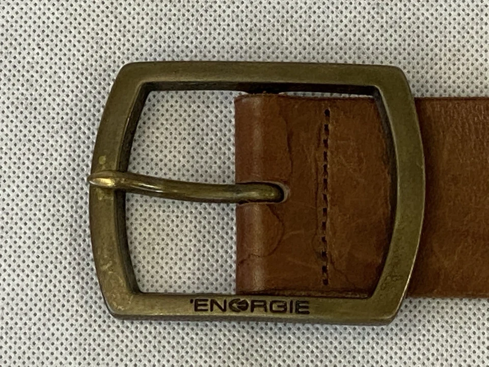 Cinturón de cuero vintage Y2K Energie con tachuelas y hebilla de metal talla para hombre talla 34 Foto 3 de 4