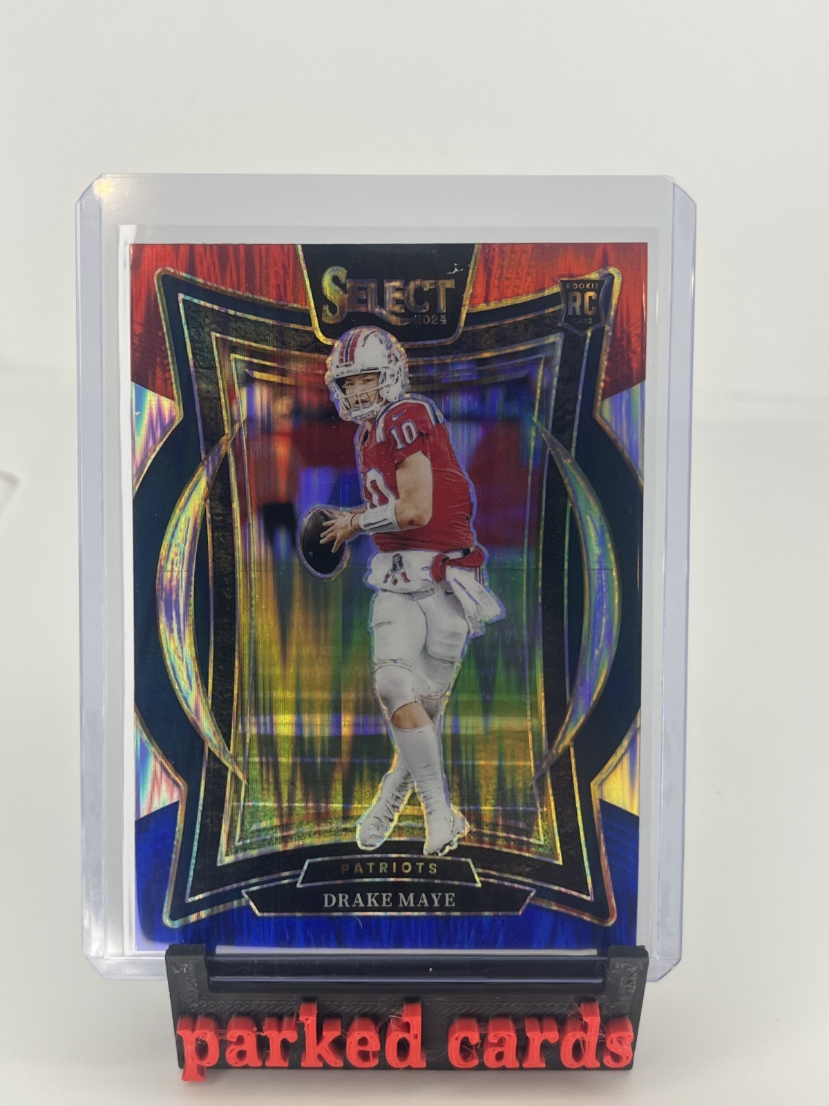 2024 Panini Select - Concourse Drake Maye #27 Red & Blue Shock Prizm (RC)