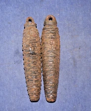 2 Pinecone Cuckoo Clock Weights, 275 ET Grams Each, Rusted but in Good Condition