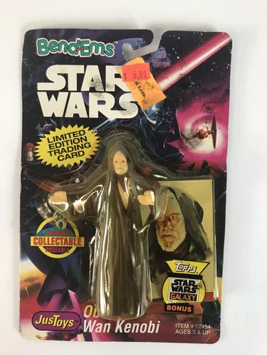 Vintage - Star Wars - Obi Wan Kenobi -  Bend Ems figure - JusToys - NEW (C2)