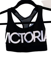 Victoria's Secret Sport Bra Small Black Racerback Minimal Support Players S