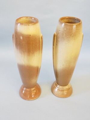 Vintage Frankoma Vase #43 Torpedo Vase pair desert sand?