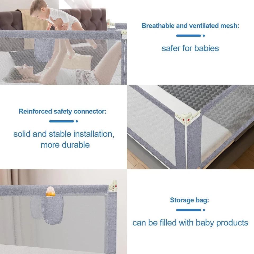 200 cm bed rail fall protection baby fall bed protection children's bed rail de - Image 4 of 4