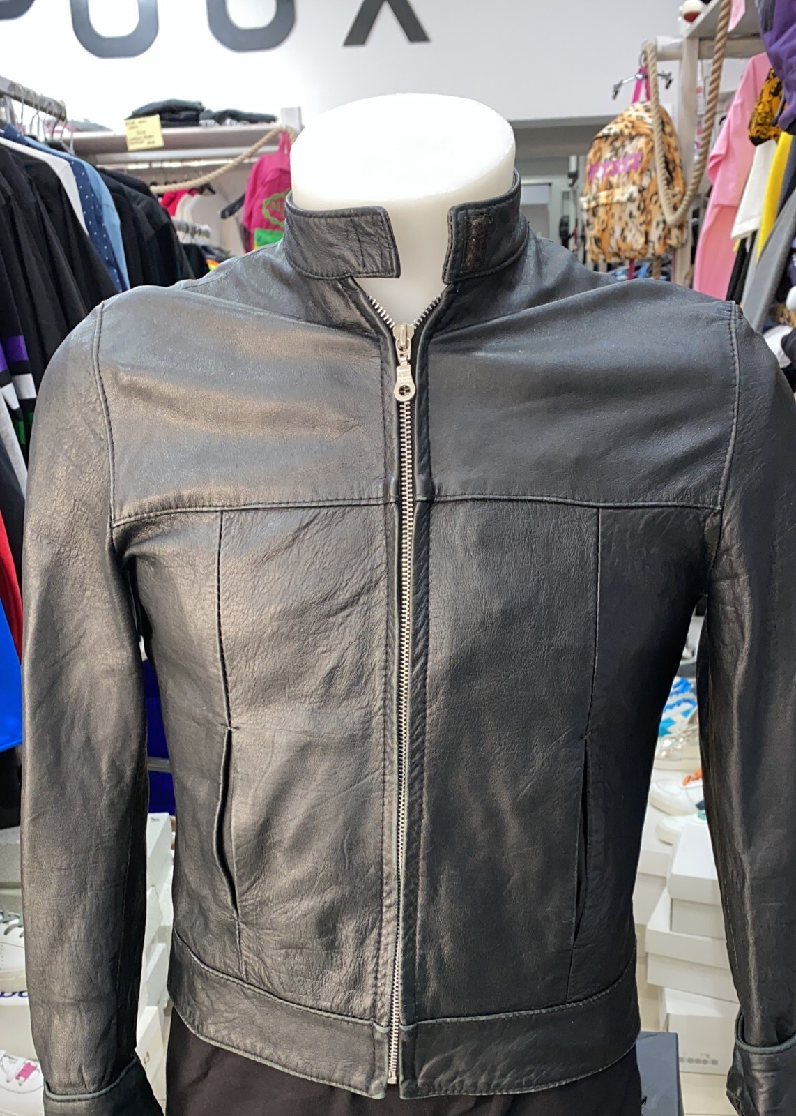 Black Leather Jacket for Women Size 42 by Conbipel PGE081LZ