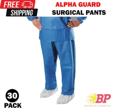 Alpha Guard Scrub Pants Surgical Spandex Waist 1 Pocket XL Blue - 30 / Case