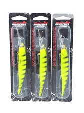 (Lot of 3) Bandit Lures Suspending Minnow, 3/4 oz, 4-5/8", Chartreuse Blk Stripe