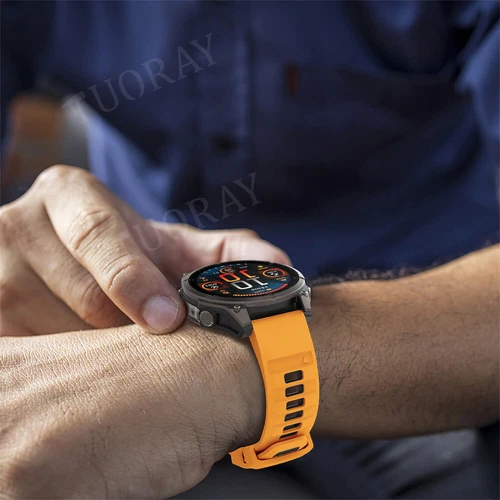 Quick Fit Strap For Garmin Fenix 8 E 7 7X 6 6S 6X 5X 5Plus 3 Silicone Watch Band - Picture 21 of 71