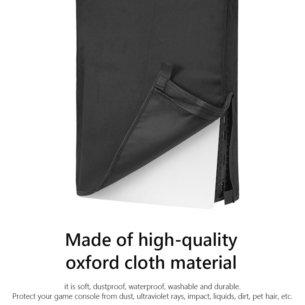 Dust proof cover for ps5 console protector vertical oxford cloth black