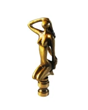 Lamp Finial-MODERN WOMAN-Aged Brass Finish, Highly detailed metal casting