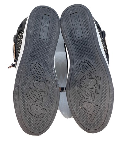 Sneakers BEBE Sport Calisto donna zeppa nascosta plateau nero/oro Y2k 9,5 - Foto 10 di 10