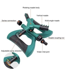 Lawn Sprinkler Rotary Three Arm Lawn Sprayer Water Sprinkler New