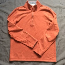 Banana Republic Mens 1/4 Zip Reversible Pullower Sweatshirt Orange&gray Sz Large