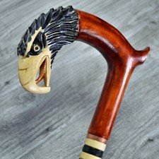 Cane Walking Stick Wooden carved Handmade - Eagle