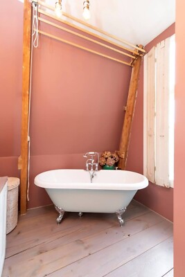 Matt Sunset Rose - Badezimmertapete - Grasscloth Textur Vinyl 51201203