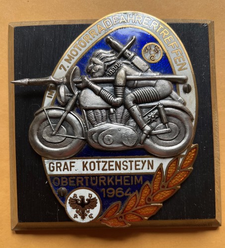 Badge motorcycle moto Germany 1964 7th Oberturkheim Graf Kotzensteyn base
