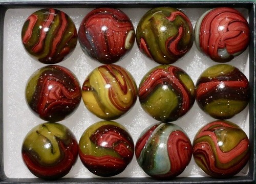 Dave's Appalachian Swirls Wildfire Marbles-Wide Striated Ribbons ...