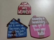 3 wooden house refrigerator Magnets