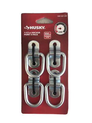 #ad Husky 1 1 2” Anchor Point 4 Pack 300lbs. Working Load $15.00