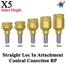 5 Dental Straight Loc In Attachment Adapter Head Conical Connection RP Titanium